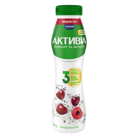 Купить Біфідойогурт 260 г Активіа Вишня-Чіа 1,2% п/бут в АТБ Market