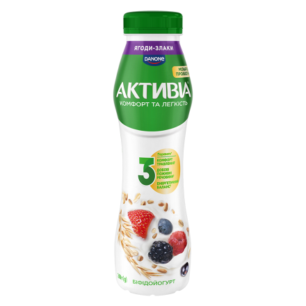 Купить Біфідойогурт 260 г Активіа ягоди-злаки 1,2% п/бут в АТБ Market