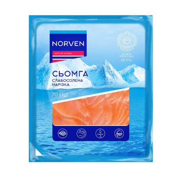 Купити Рибна нарізка 70 г Norven Сьомга с/с вак/упак у АТБ Market