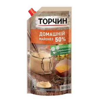 Купить Майонез 0,5 кг Торчин Домашний 50% д/пак в АТБ Market
