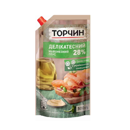Купить Майонезний соус 0,5 кг Торчин Делікатесний 28% д/пак в АТБ Market