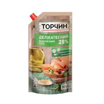 Купить Майонезний соус 0,5 кг Торчин Делікатесний 28% д/пак в АТБ Market