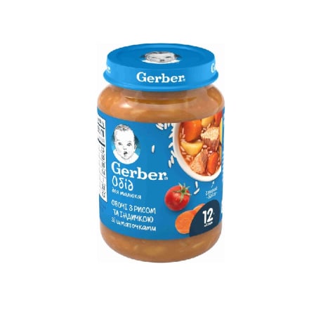 Купить Пюре 190 г Gerber Рагу з індички з рисом, ск/банка в АТБ Market
