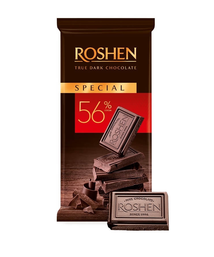 Шоколад 85 г Roshen чорний Special 56%