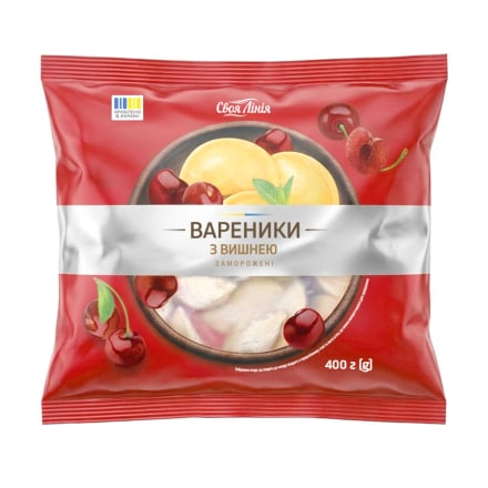 Купить Вареники 400 гр Своя Лінія з вишнею без кісточки заморожені п/ет в АТБ Market