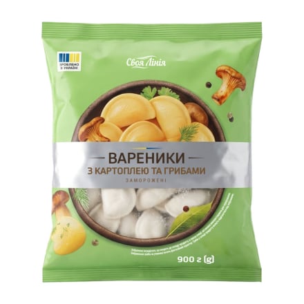 Купить Вареники 0,9 кг Своя Лінія з картоплею та грибами заморожені п/ет (Пр) в АТБ Market