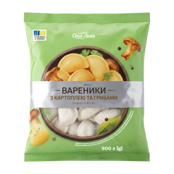Купить Вареники 0,9 кг Своя Лінія з картоплею та грибами заморожені п/ет (Пр) в АТБ Market