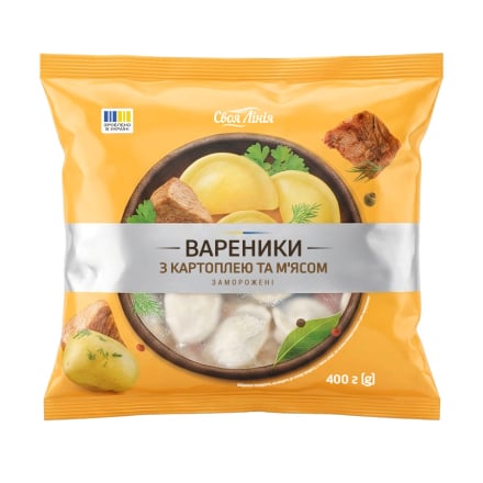 Купити Вареники 400 гр Своя Лінія з картоплею та м'ясом заморожені п/ет у АТБ Market