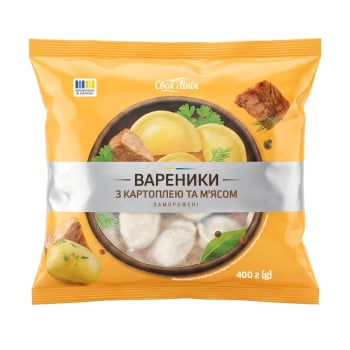 Купити Вареники 400 гр Своя Лінія з картоплею та м'ясом заморожені п/ет у АТБ Market