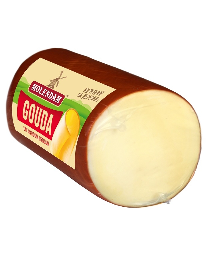 Сир плавлений 220г Molendam Gouda ковбасний копчений 40%