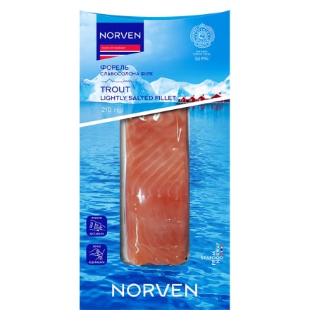 Купити Форель 210 г Norven філе-кусок на шкірі cл/c вак/упак у АТБ Market