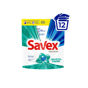 Купити Мийний засіб. Капсули для прання 12 шт Savex COLOR/CRYSTAL FRESH PREMIUM м/уп у АТБ Market