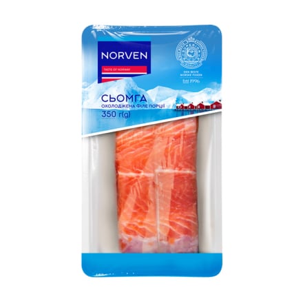 Купить Сьомга 350 г Norven охолоджена філе-порції н/ш п/конт в АТБ Market
