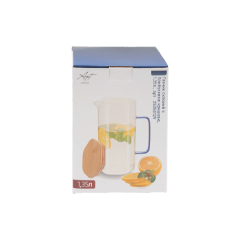 Купити Глeчик cкляний з бамбуковою кpишкою, 1,35 л у АТБ Market