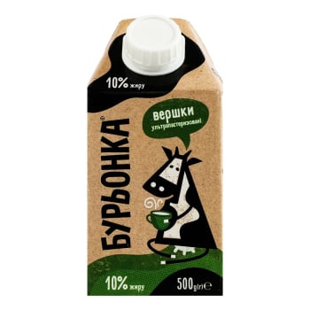 Купити Вершки 0,5 кг Бурьонка 10% тетра-пак у АТБ Market