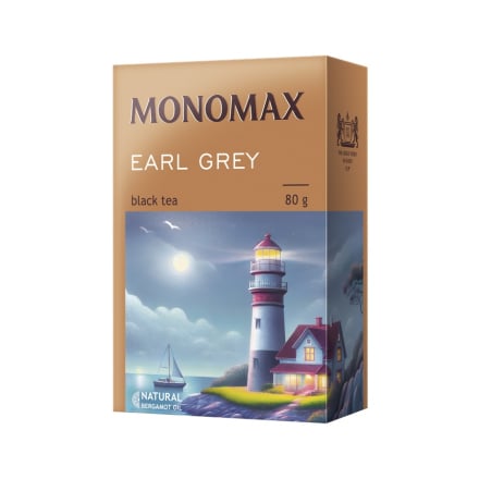 Купить Чай 80 г МОNОМАХ EARL GREY чорний цейлонський байховий листовий з бергамотом к/уп в АТБ Market