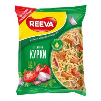 Купити Вермішель 65 г REEVA швидкого приготування зі смаком курки м/уп у АТБ Market
