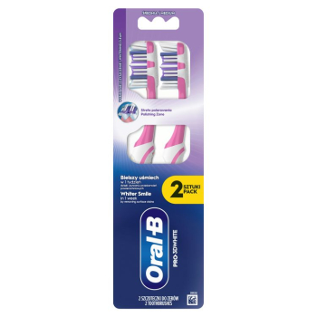 Купити Набір щітка зубна 2 шт Oral-B Pro 3D White Відбілювання середньої жорсткості блістер у АТБ Market