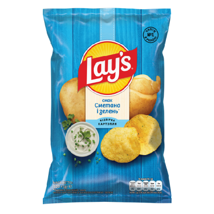 Купити Чипси 120 г Lay's картопляні зі смаком сметани та зелені м/уп у АТБ Market