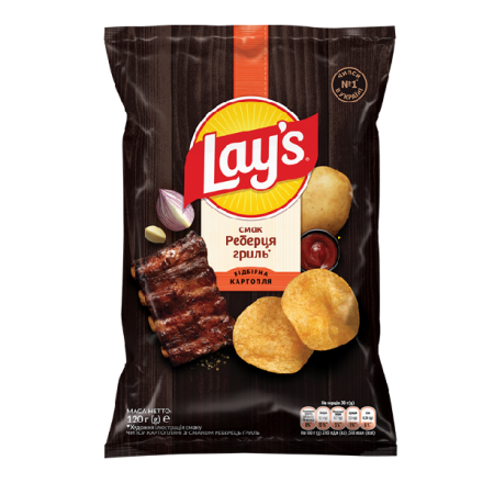 Купити Чипси 120 г Lay's картопляні зі смаком реберець гриль м/уп у АТБ Market