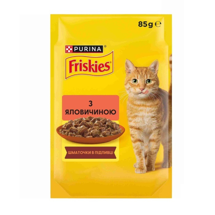 Купить Корм 85 г Friskies консервированный с говядиной в соусе в АТБ Market
