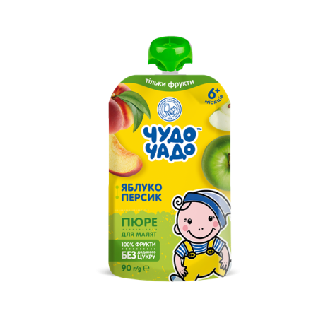 Купити Пюре 90 г Чудо-чадо яблуко-персик з цукром  у АТБ Market