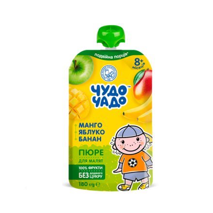 Купити Пюре 180г Чудо-Чадо з манго, яблук та бананів д/пак у АТБ Market