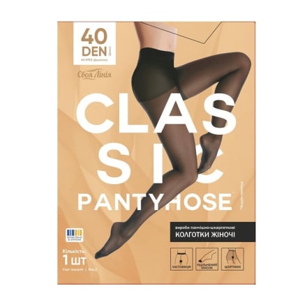 Купити Колготи жіночі Своя лiнiя Classic pantyhose 40 чорний р.3/4/5 к/уп у АТБ Market