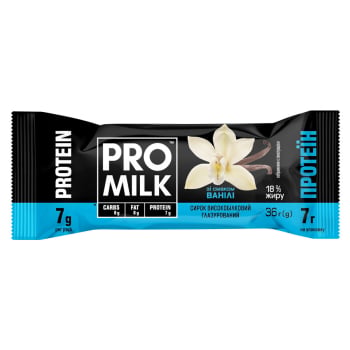 Купити Сирок глазурований 36 г PRO MILK протеїновий зі смаком ванілі 18% фольга у АТБ Market