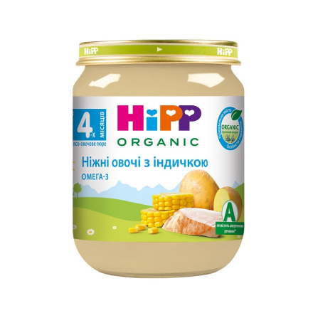 Купити Пюре 125 г HIPP Ніжні овочі з індичкою ск/банка у АТБ Market