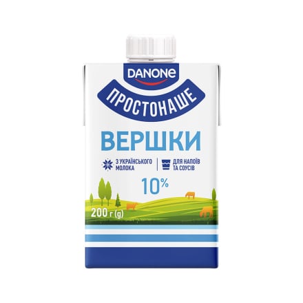 Купить Вершки 200 г ПростоНаше стерилізовані 10% тетра-брік в АТБ Market