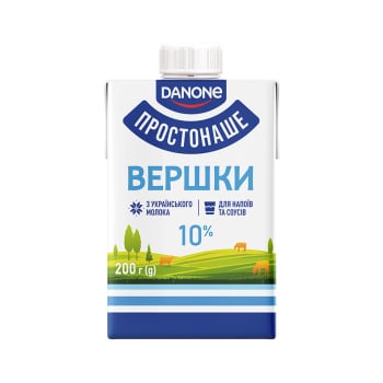 Купити Вершки 200 г ПростоНаше стерилізовані 10% тетра-брік у АТБ Market