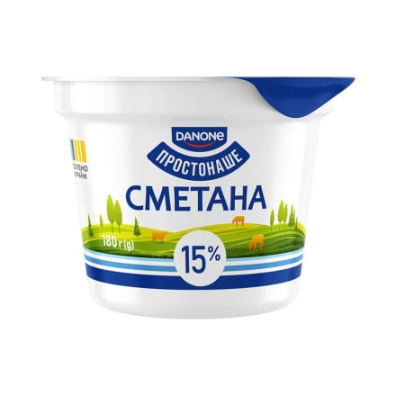 Купить Сметана 180 г ПростоНаше 15% п/стакан в АТБ Market
