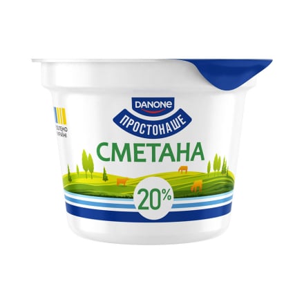 Купить Сметана 180 г ПростоНаше 20% п/стакан в АТБ Market