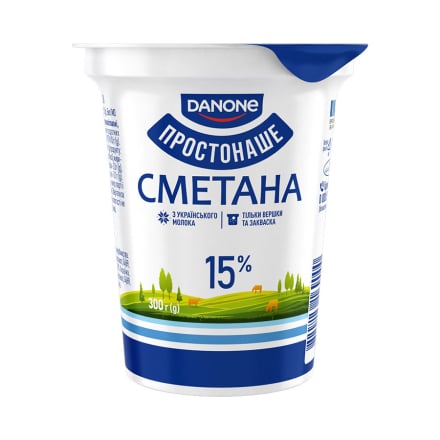 Купить Сметана 300 г ПростоНаше 15% п/стакан в АТБ Market