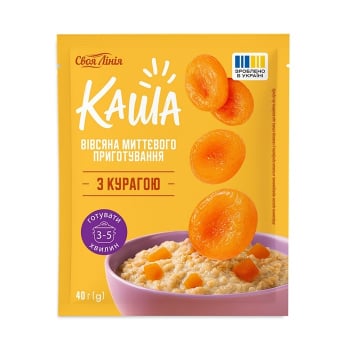 Купити Каша 40 г Своя Лінія вівсяна миттєвого приготування з курагою у АТБ Market