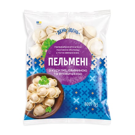 Купити Пельмені 0,8 кг День у День з куркою, свининою та яловичиною п/ет у АТБ Market