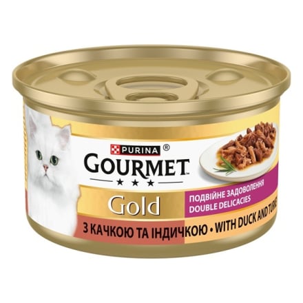 Купити Корм 85г Gourmet Gold консерви для котів з качкою та індичкою у підливці у АТБ Market