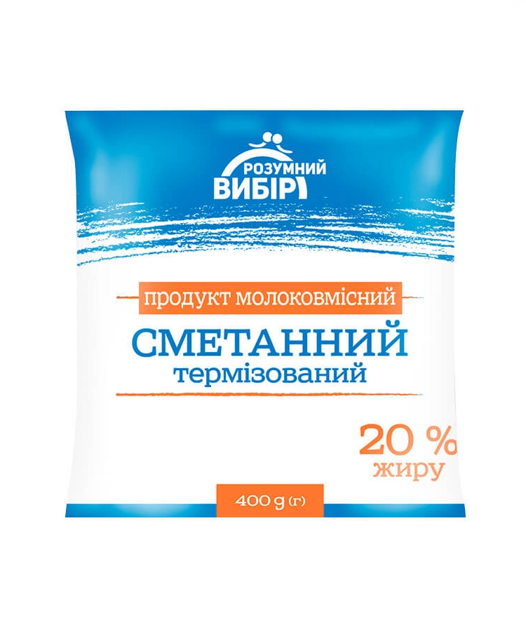 Продукт молоковмісний сметанний 400г Розумний вибір Селянський 20%