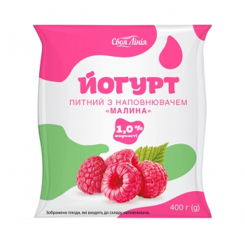 Купити Йогурт 400г Своя Лінія 1% з наповнювачем малина у АТБ Market