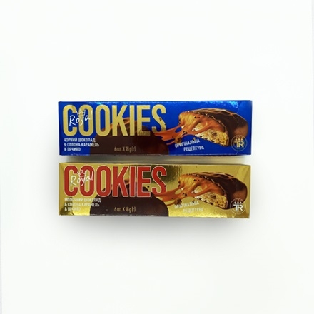 Печиво 108 г Truff Royal Cookies з солоною карамеллю глазуроване шоколадом (молочним, чорним)