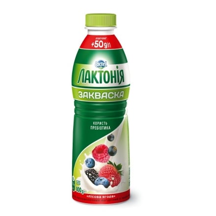 Закваска 0,8 кг, ТМ Лактония, Лесные ягоды с пребиотиком 1,5%