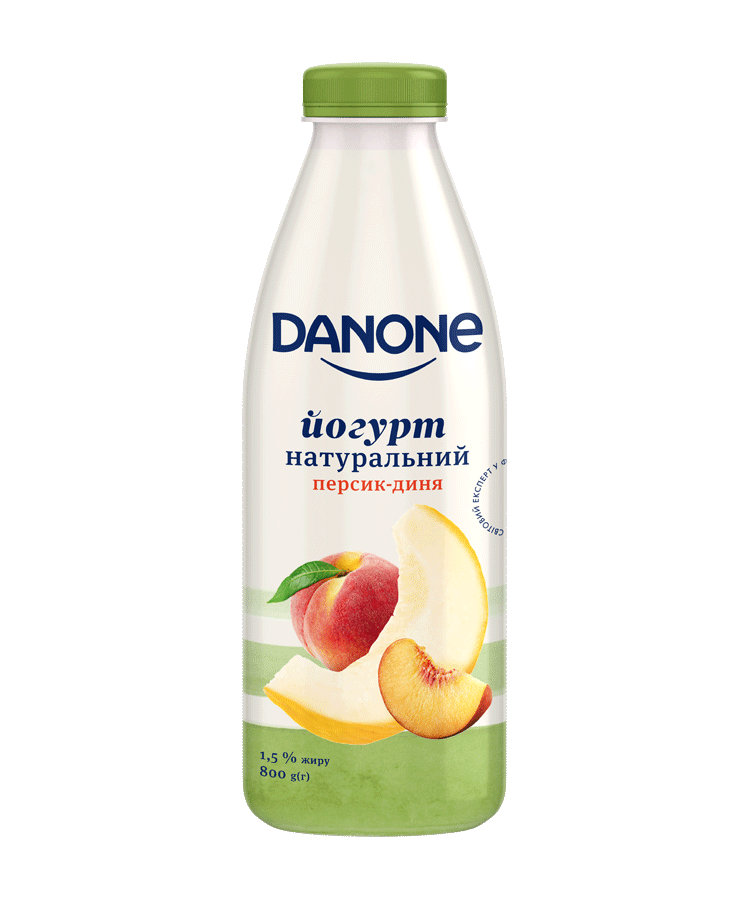 Йогурт 0,8 кг Danone персик-диня 1,5% купити в Києві та Україні за ...