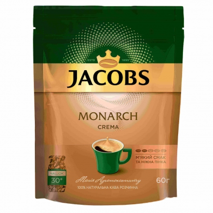 Кофе 60 г Jacobs Monarch Crema растворимый