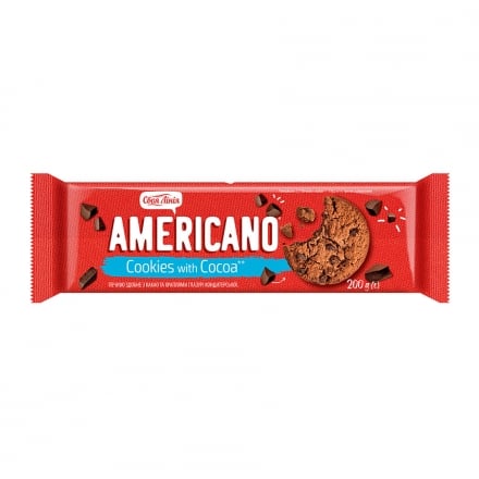 Печенье 200 г Своя Линия Американо сдобное с какао и каплями глазури кондитерской