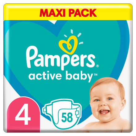 Підгузники 58 шт Pampers Active Baby (4) Maxi (9-14 кг)