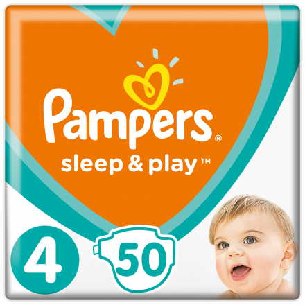 Підгузники 50 шт Pampers Sleep&Play з рoмашкoю (4) Maxi