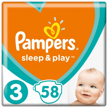 Підгузники 58 шт Pampers Sleep&Play з рoмашкoю (3) Midi