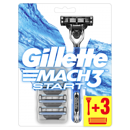 Бритва 1 шт Gillette Mach-3 start + 2 сменные кассеты