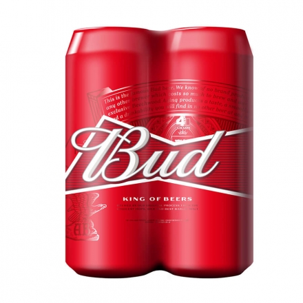 Пиво 2 л Bud светлое НАБОР 4 * 0,5 л
